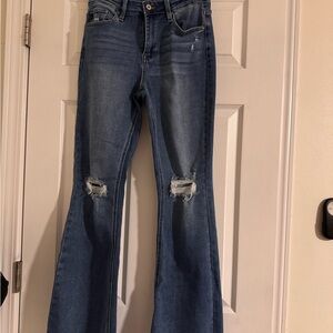 KanCan Distressed Blue Wide Leg Jeans